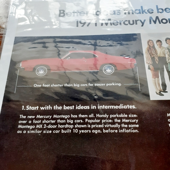 VTG 1971 Mercury Montego Auto Magazine Print Ad - Picture 7 of 8